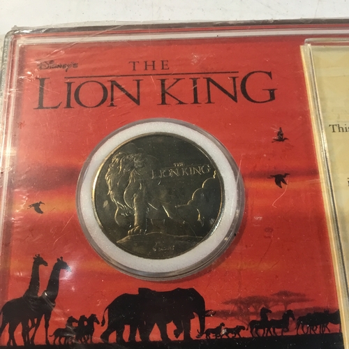 130 - Limited edition Lion King medallion - cased - only available from Disney store in 1995