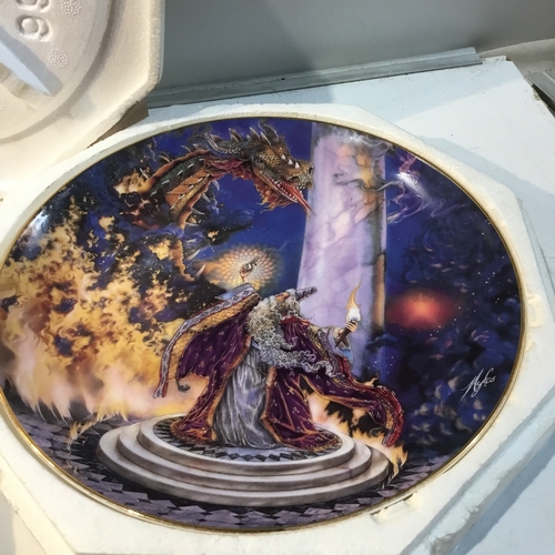 137 - Royal Doulton wizard & dragon collectors plates by Myles Pinkney