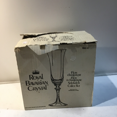 138 - Royal Bavarian crystal champagne flutes as boxed