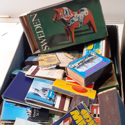 251 - 2 shoe boxes full of old, mostly vintage matchboxes and matchbooks. A lot contain original matches. ... 