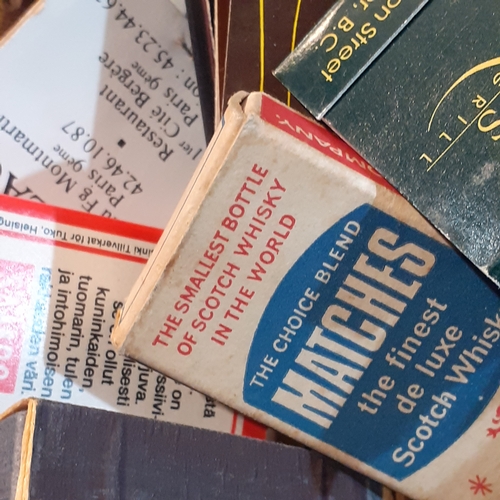 251 - 2 shoe boxes full of old, mostly vintage matchboxes and matchbooks. A lot contain original matches. ... 