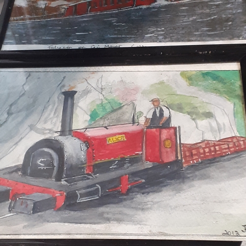 253 - Various railway related paintings and drawings. Includes a Terence Cunio dated April 1967. Overall g... 