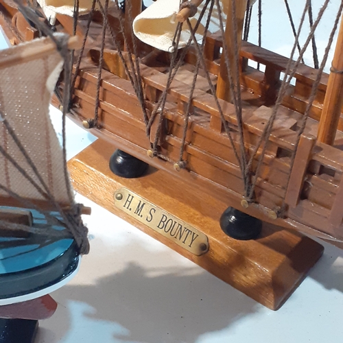 290 - Model sailing ships. Includes Mayfair, HMS Bounty, Cutty Sark and more. Little dusty from storage.  ... 