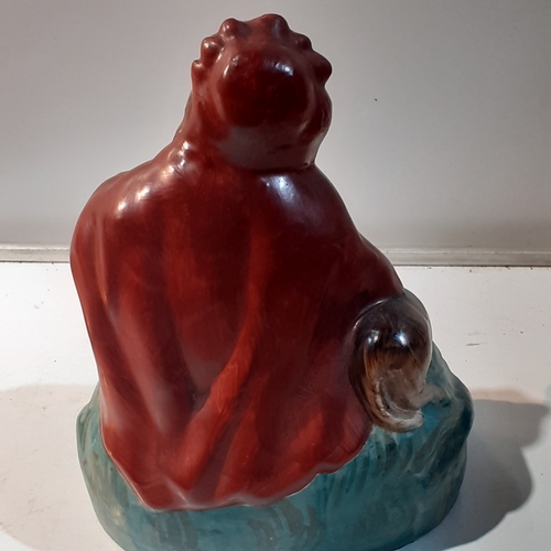 262 - Antique Red Riding Hood. Pottery ornament, most likely Staffordshire. Has age related crazing but no... 