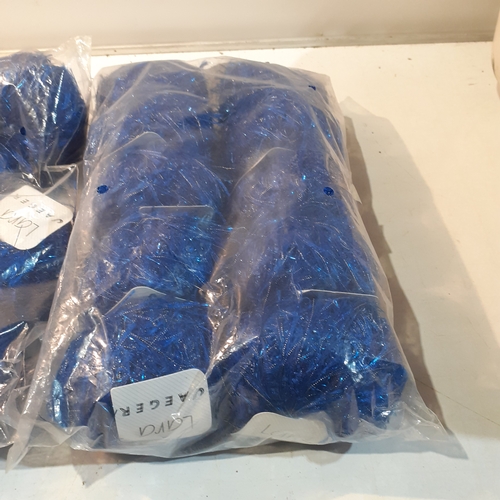 7 - 2 packs of Jaeger wool in  glittery blue. 16 balls in total. As new