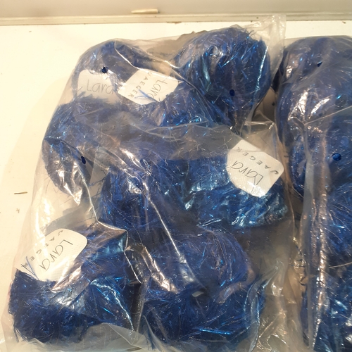 7 - 2 packs of Jaeger wool in  glittery blue. 16 balls in total. As new