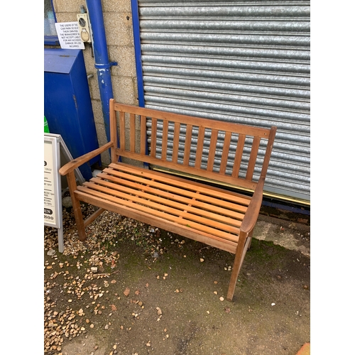 479 - Garden wooden bench in good condition - 120cm long