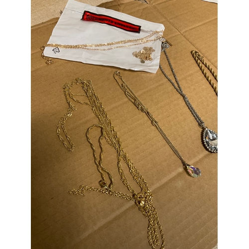 241 - Quantity of costume jewellery inc gold plated necklace, rope chain & more