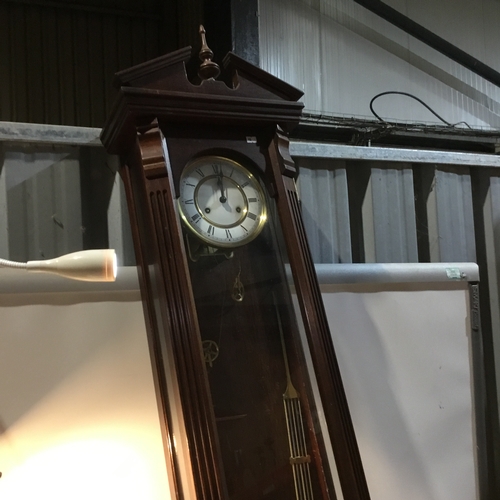 175 - Long cased Fenclocks - hand made 1988 - German movement wall clock - with weights - 115cm long