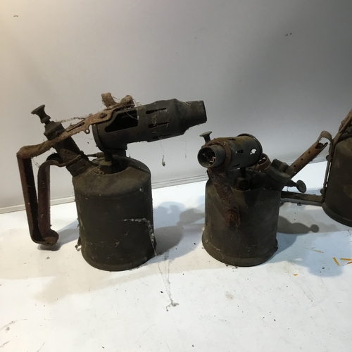 226 - Trio of vintage gas torches inc Monitor 24