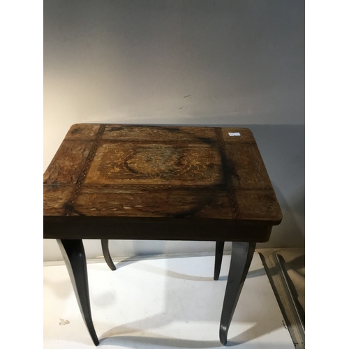 235 - Small detailed inlaid side table with under drawer