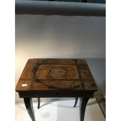 235 - Small detailed inlaid side table with under drawer