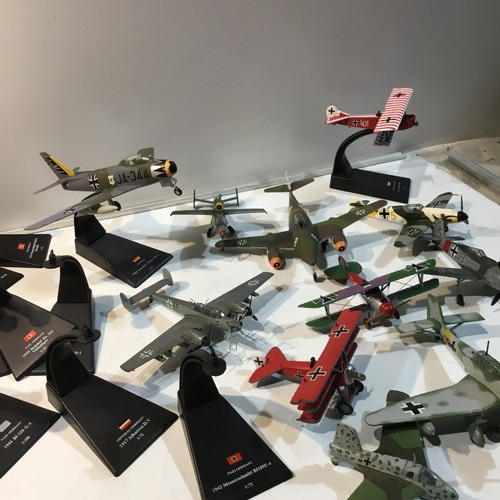 186 - Quantity of war time plastic plane models - some with stands