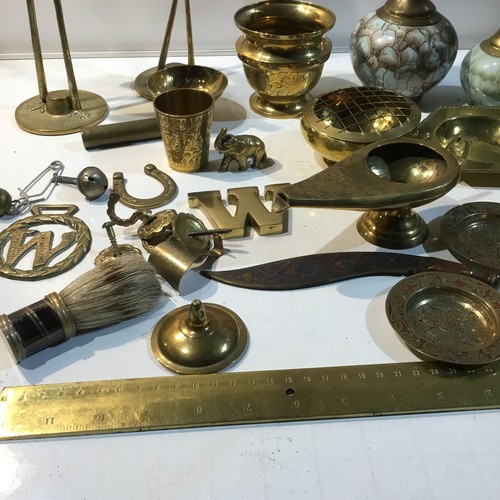 189 - Large brass collectible lot inc birds, detailed vases & more