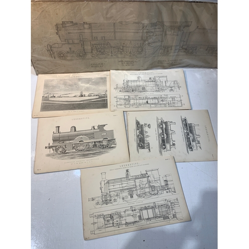 278 - Black & white locomotive lithographs