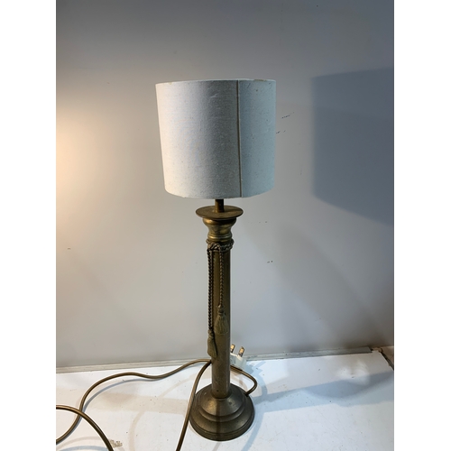 323 - Solid brass church style rope effect table lamp - made in India