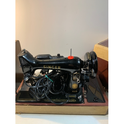 327 - Singer 99K sewing machine - in case - working order