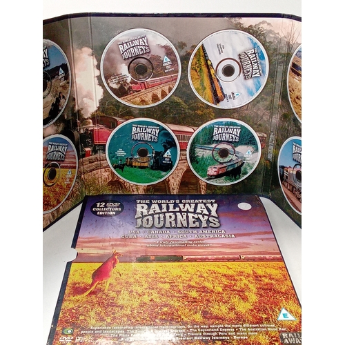 9 - Railway journeys DVD box set. 12 discs presented in box and case. Worldwide footage. Good clean cond... 