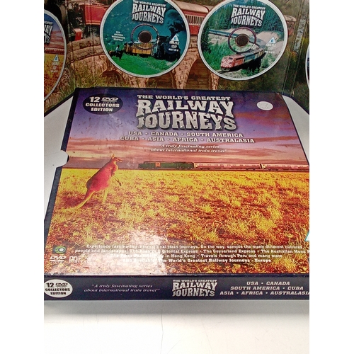 9 - Railway journeys DVD box set. 12 discs presented in box and case. Worldwide footage. Good clean cond... 