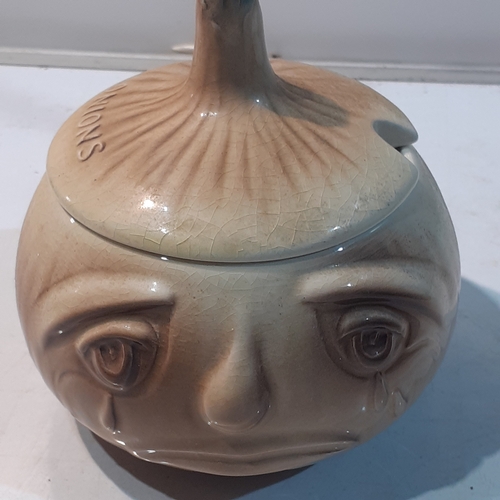 1 - Sylvac onion pot. Stamped 4756. Has age related crazing but no damage