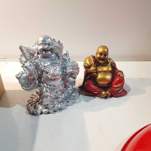 6 - 2 Buddah figurines. Great detail and condition