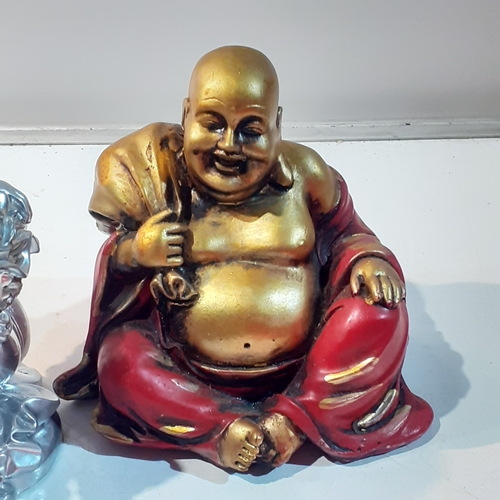 6 - 2 Buddah figurines. Great detail and condition