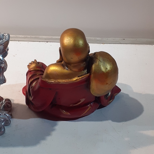 6 - 2 Buddah figurines. Great detail and condition