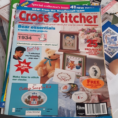 23B - Very large quantity of needlework magazines and books. Covering all aspects Inc cross stitch, knitti... 