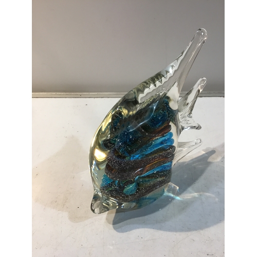 340 - Solid coloured glass fish paperweight