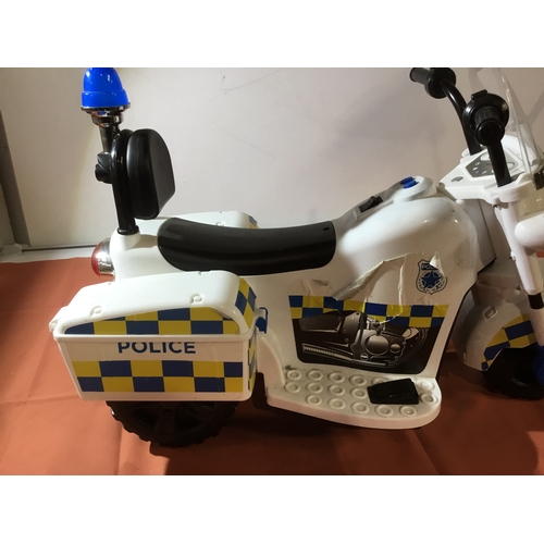 489 - Childrens ride on police motorbike - no charger - as untested