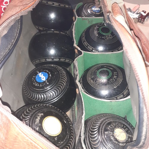 344 - 8 x vintage lawn bowls. Assorted makers including Taylor rolph  and Almark clubmaster various sizes ... 