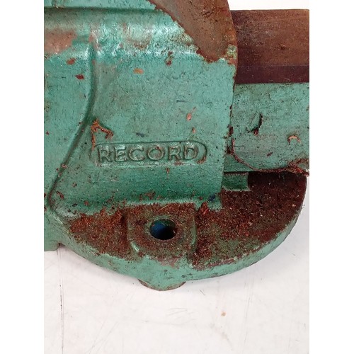 340 - Green Record Vice number 03. Heavy, solid cast in vintage condition