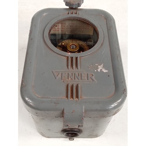 316 - Venner time switch with a.m/p.m settings in two 12 hour periods. Metal cased with brass display this... 