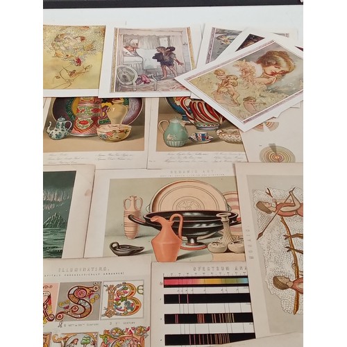 327 - Victorian colour prints with 1930s colour water babies prints.