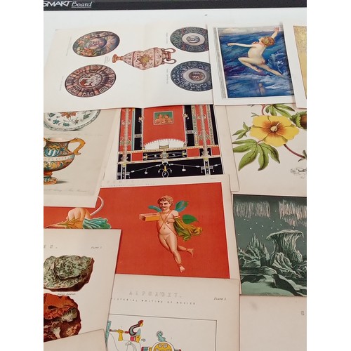 327 - Victorian colour prints with 1930s colour water babies prints.