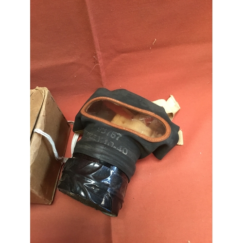 27 - Vintage gas mask with original card box