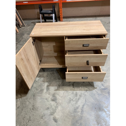 167 - 1m long veneered sideboard - drawers & cupboard