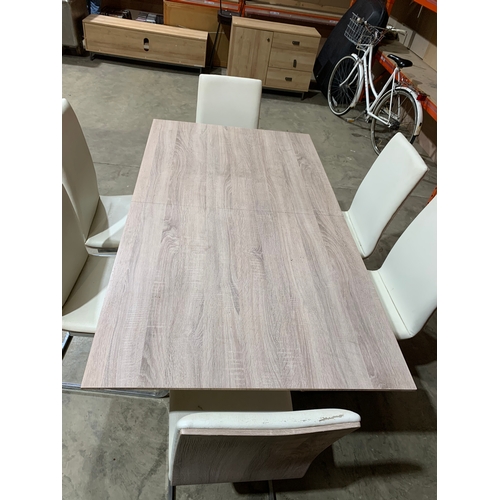 195 - Extending modern dining table & 6 chairs - 160x90cm