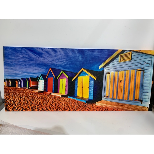 230 - Beach hut canvas print - 1.2m long