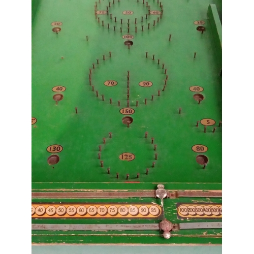 405 - Vintage wooden Bagatelle game with steel balls