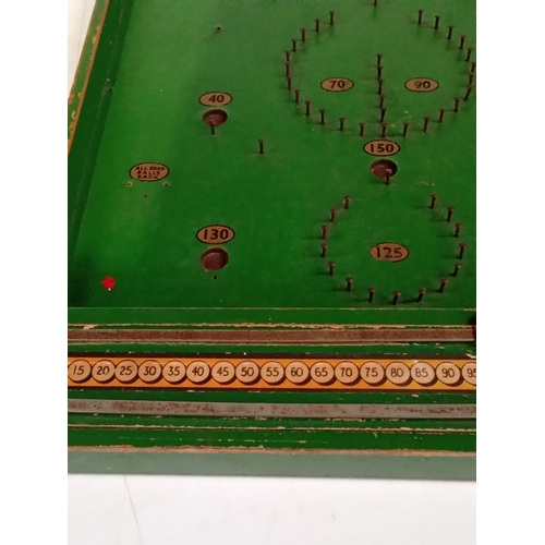 405 - Vintage wooden Bagatelle game with steel balls