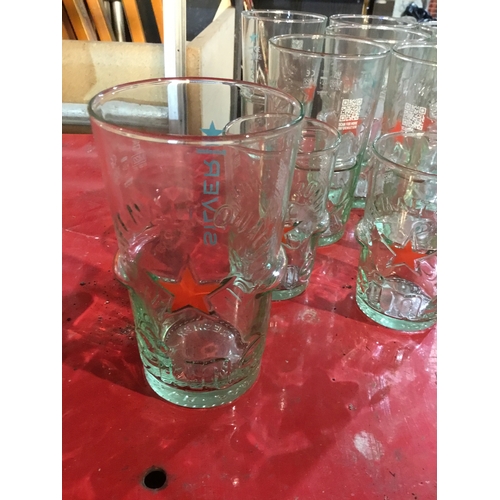 279 - Set of Heineken “Silver” Glasses - Eight Pint and Two Half Pint