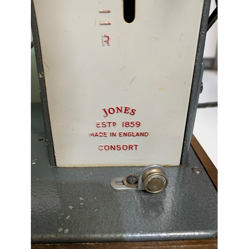 284 - Jones Consort Electric Sewing Machine with Pedal in Original Case