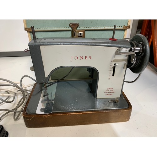 284 - Jones Consort Electric Sewing Machine with Pedal in Original Case