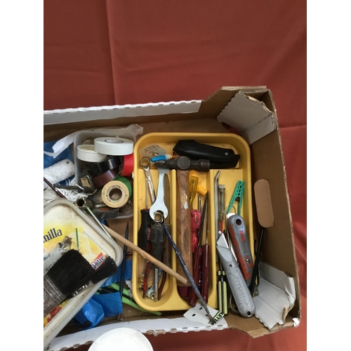 296 - Mixed Lot of Tools including Screwdrivers, Spanner, Stanley Knives, Sanding Paper and ‘Easy Rider’ A... 