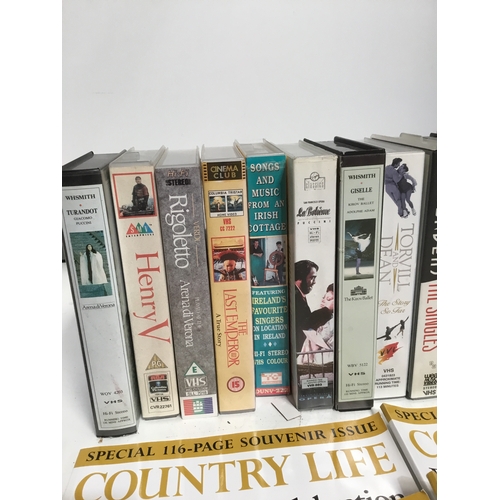 483 - Selection of mixed genre vhs tapes to incude pretenders eurythmics and a collection of country life ... 