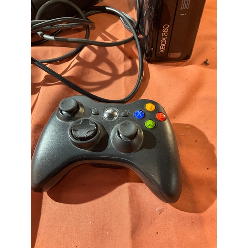 171 - XBOX 360 black console with power pack and one controller