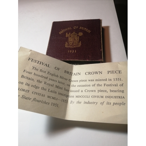 20A - 1951 proof crown in original box with all paperwork