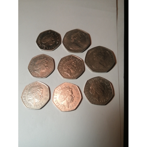 25A - 8 x mixed 50p coins