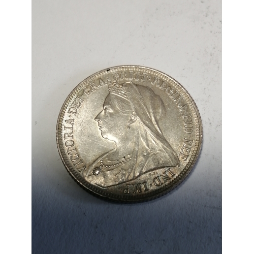 37A - 1900 Victorian shilling in extremely fine condition